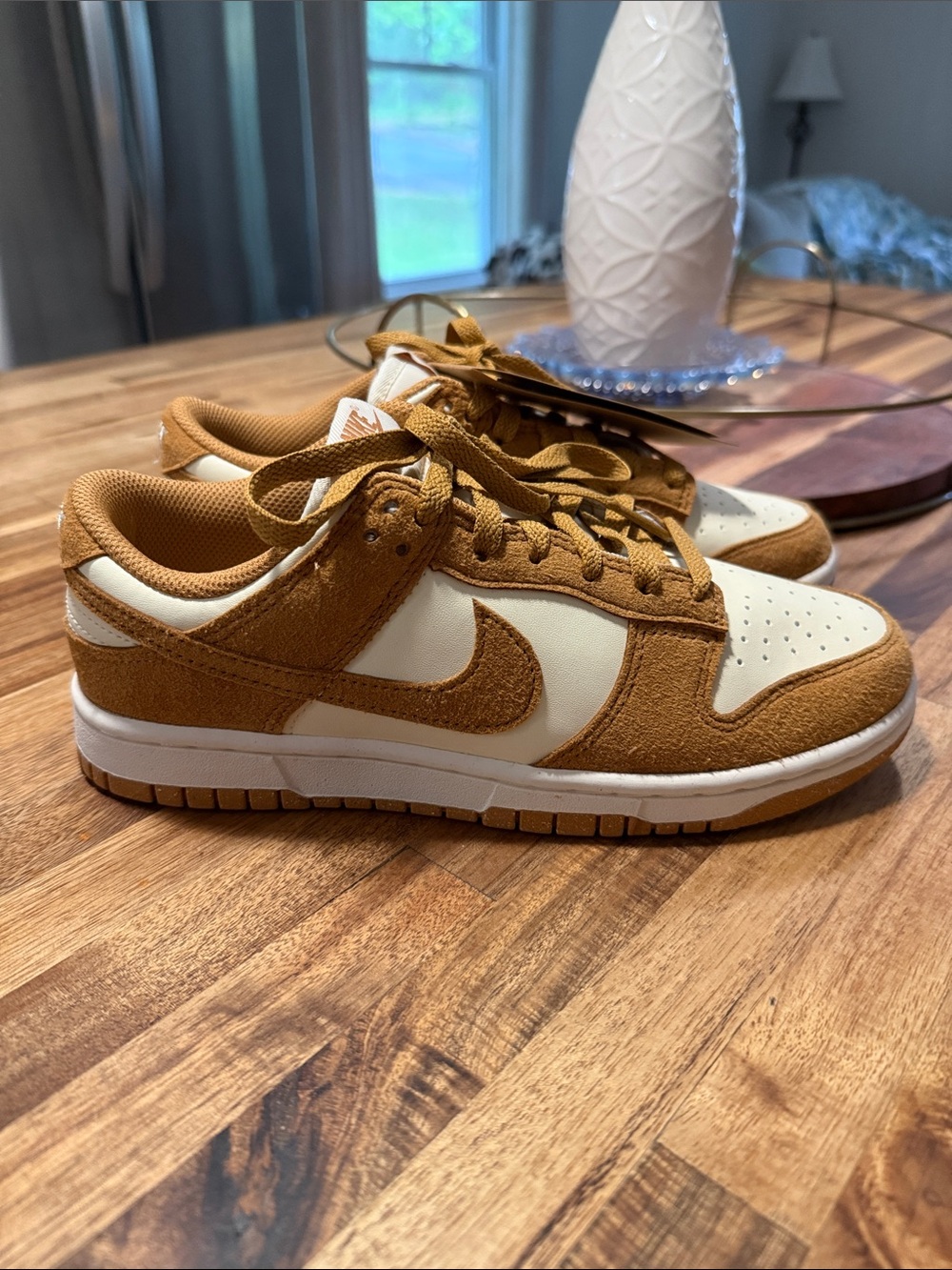 Nike Dunk Low Sneakers (Tan & Cream)